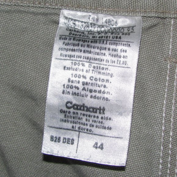 Mens' Carhartt Green Brown Drab Cargo Shorts Size 43 x 8 - Picture 7 of 8